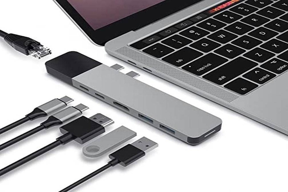Hyper Drive USB C Hub 6-in-2 Multiport Adapter for MacBook Pro
