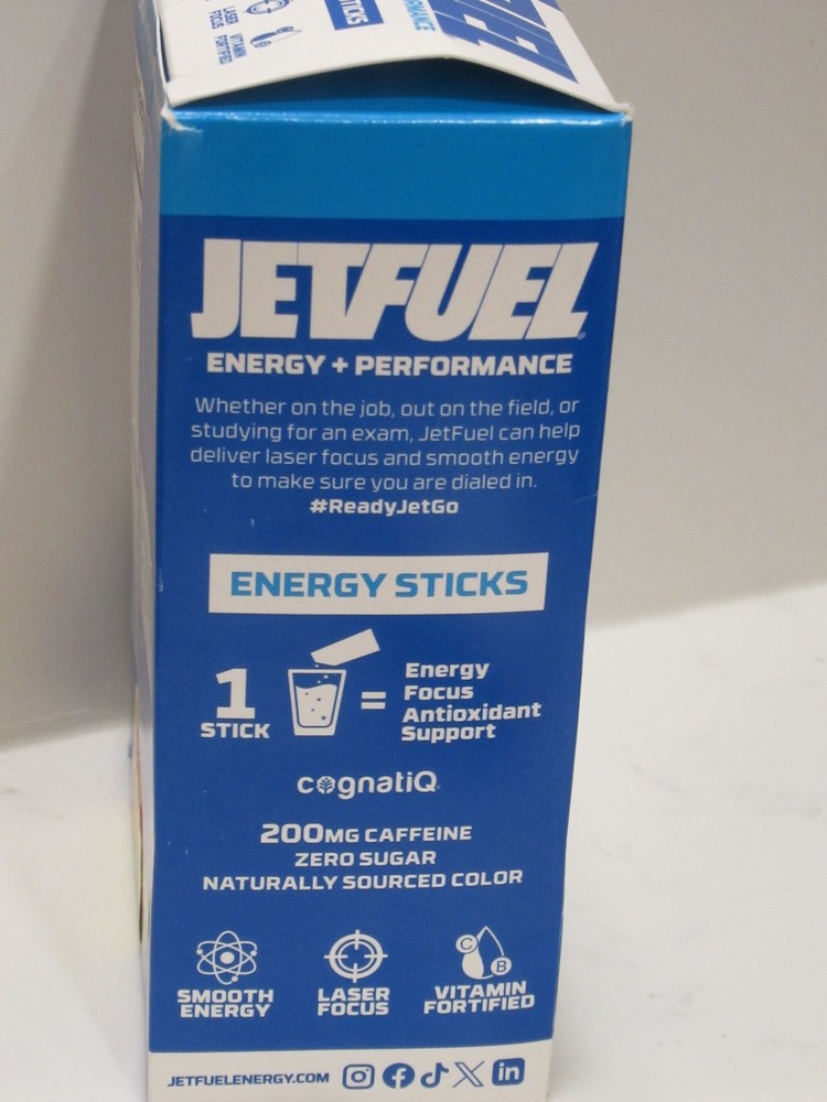 JetFuel On-The-Go Energy Performance Sticks (14) Blue Raspberry Zero Sugar