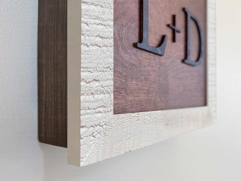 Hidden Gun Storage Wall Art – Personalized Concealment Case 3D Initials *WHITE