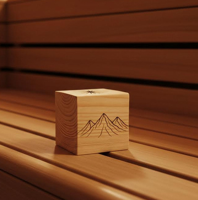 Pine Wood Sauna Oil Diffuser Cube for Essential Oils