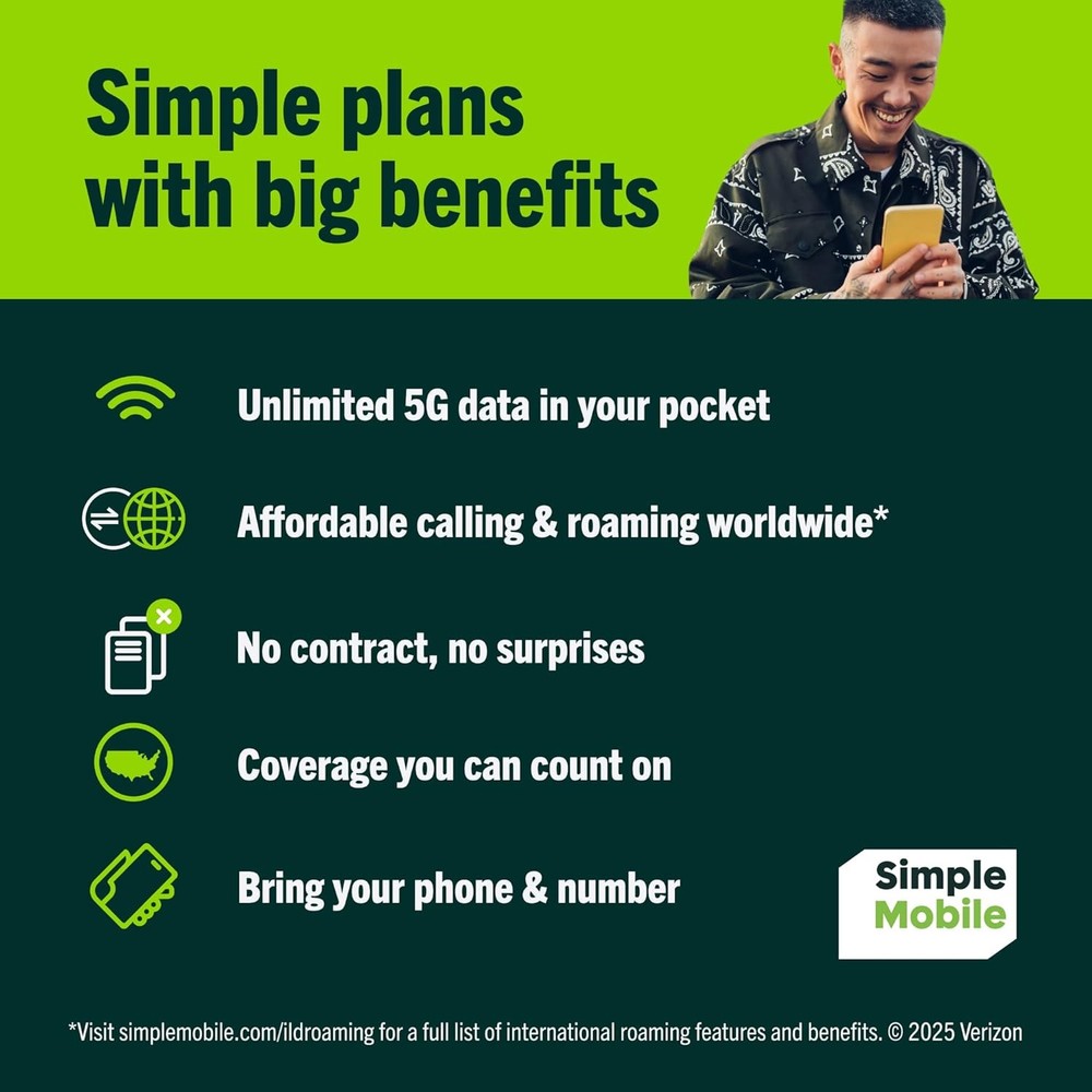 Simple Mobile Prepaid SIM Card 4G LTE Kit