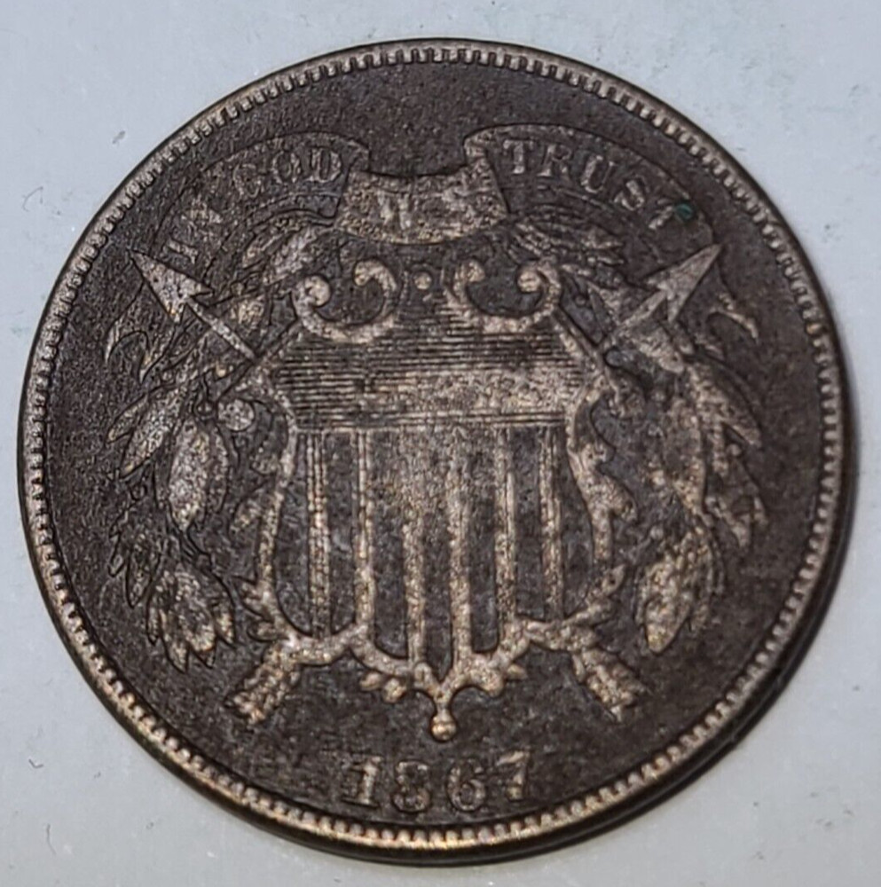1864 Circulated Two 2 Cent Piece DT44*