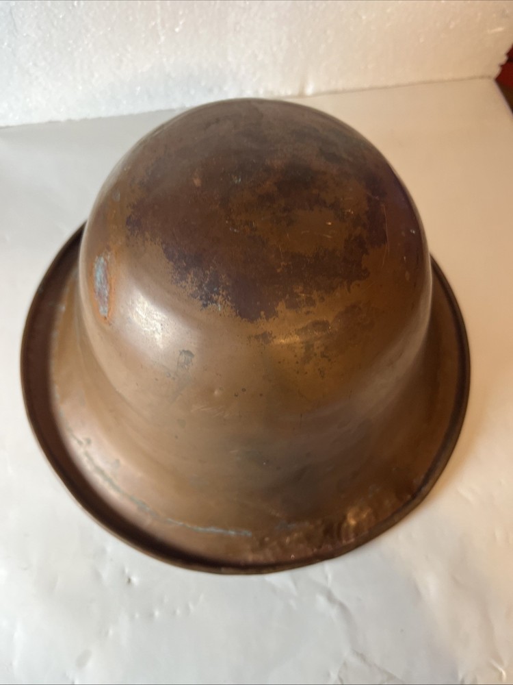 Primitive Copper Mixing Basin Rounded Base Rolled Rim Patina