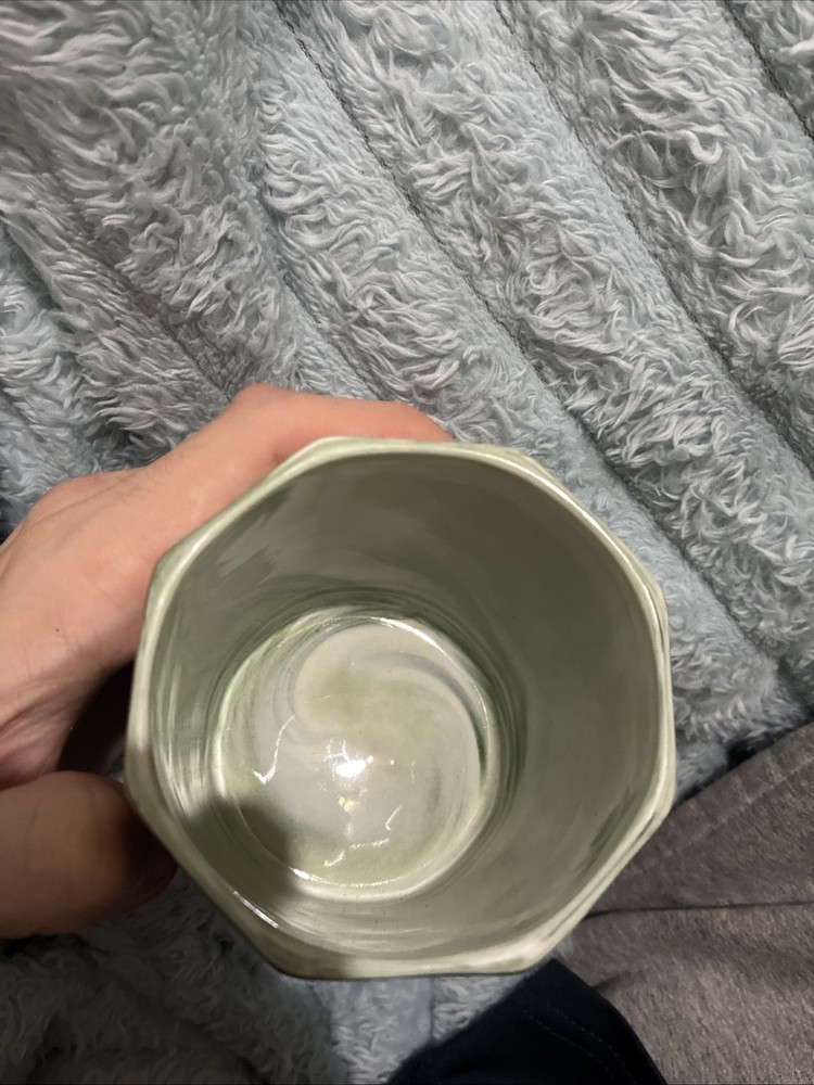 Marble green and white colored cup