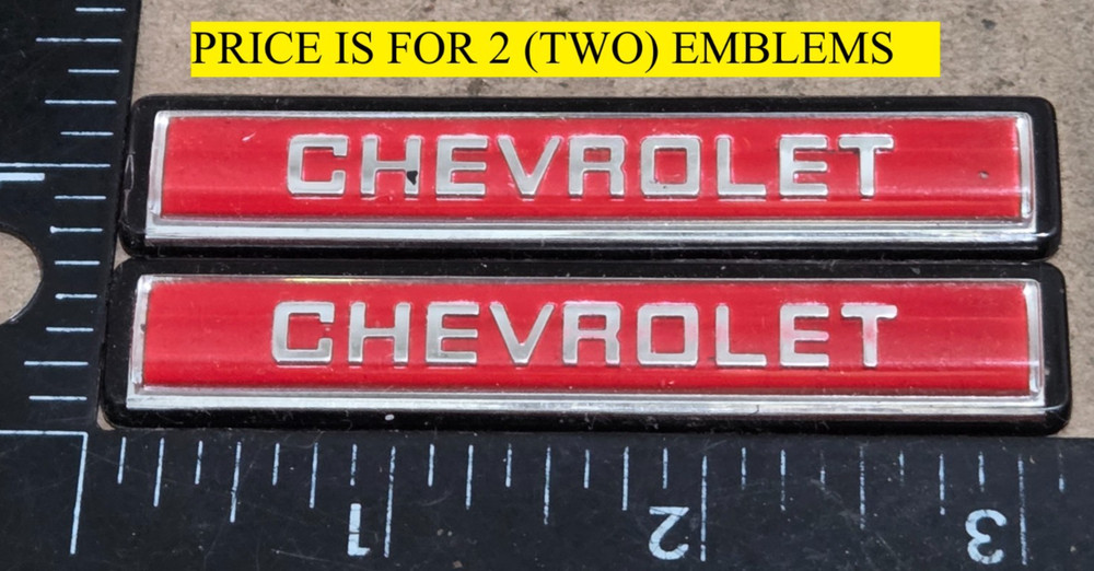 (2) CHEVROLET INTERNAL / DASH / GLOVE BOX EMBLEMS 3.2" (6545)