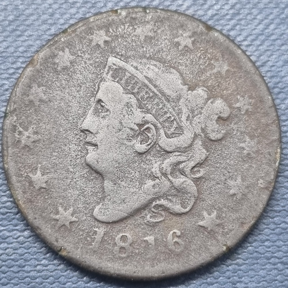 1816 Coronet Head Large Cent 1c Better Grade #74248