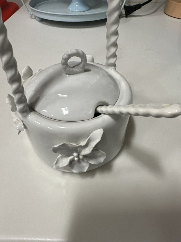 Anthropologie Sugar Container White