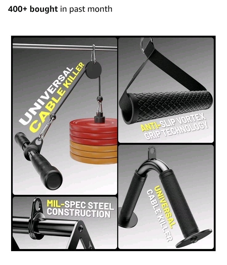 Cable Attachments for Gym, LAT Pulldown & Cable Machine Attachment Set: V-Shape!