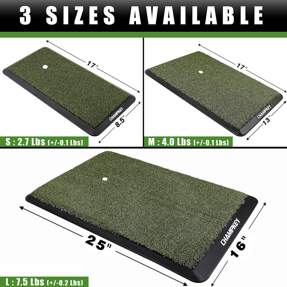Synthetic Turf Golf Hitting Mat | Heavy Duty Rubber Base Golf Practice Mat | ...