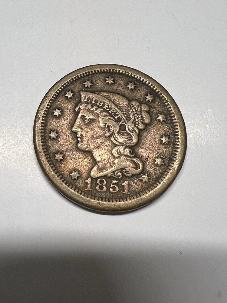 1851 Braided Hair Large Cent