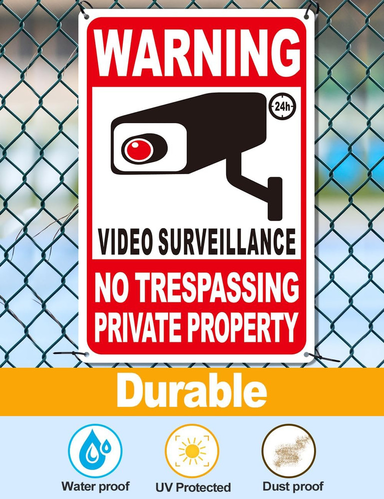 4-Pack No Trespassing Signs with Reflective Material for Enhanced Security