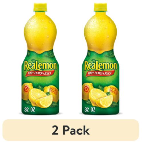 (2 pack) ReaLemon 100% Lemon Juice, 32 fl oz bottle