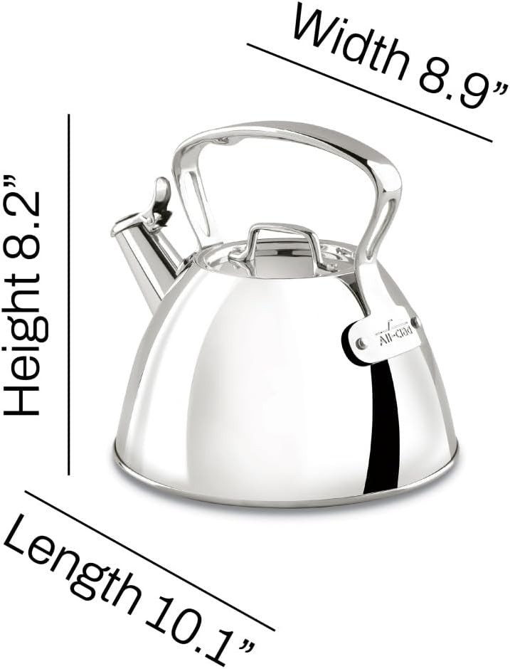 Elegant Stainless Steel 2-Quart Whistling Tea Kettle - Durable & Dishwasher Safe