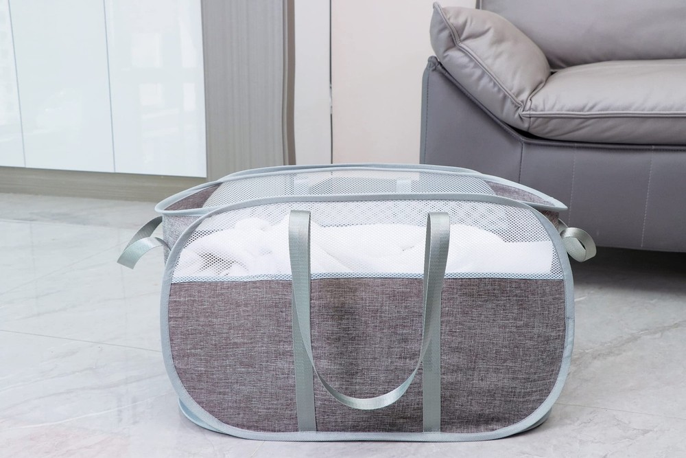 Pop Up Laundry Hamper with Durable Handles collapsible basket Easy to Open