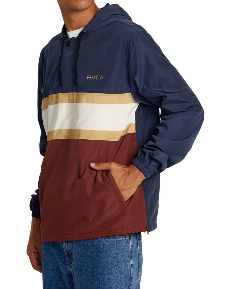 RVCA Meyer II Packable Anorak Men's Jacket, Moody Blue, Medium