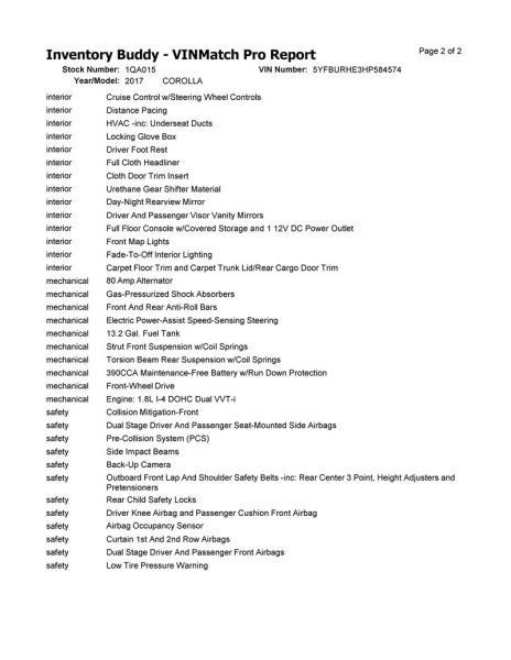 COROLLA 2017 High Mounted Stop Light 1044877571