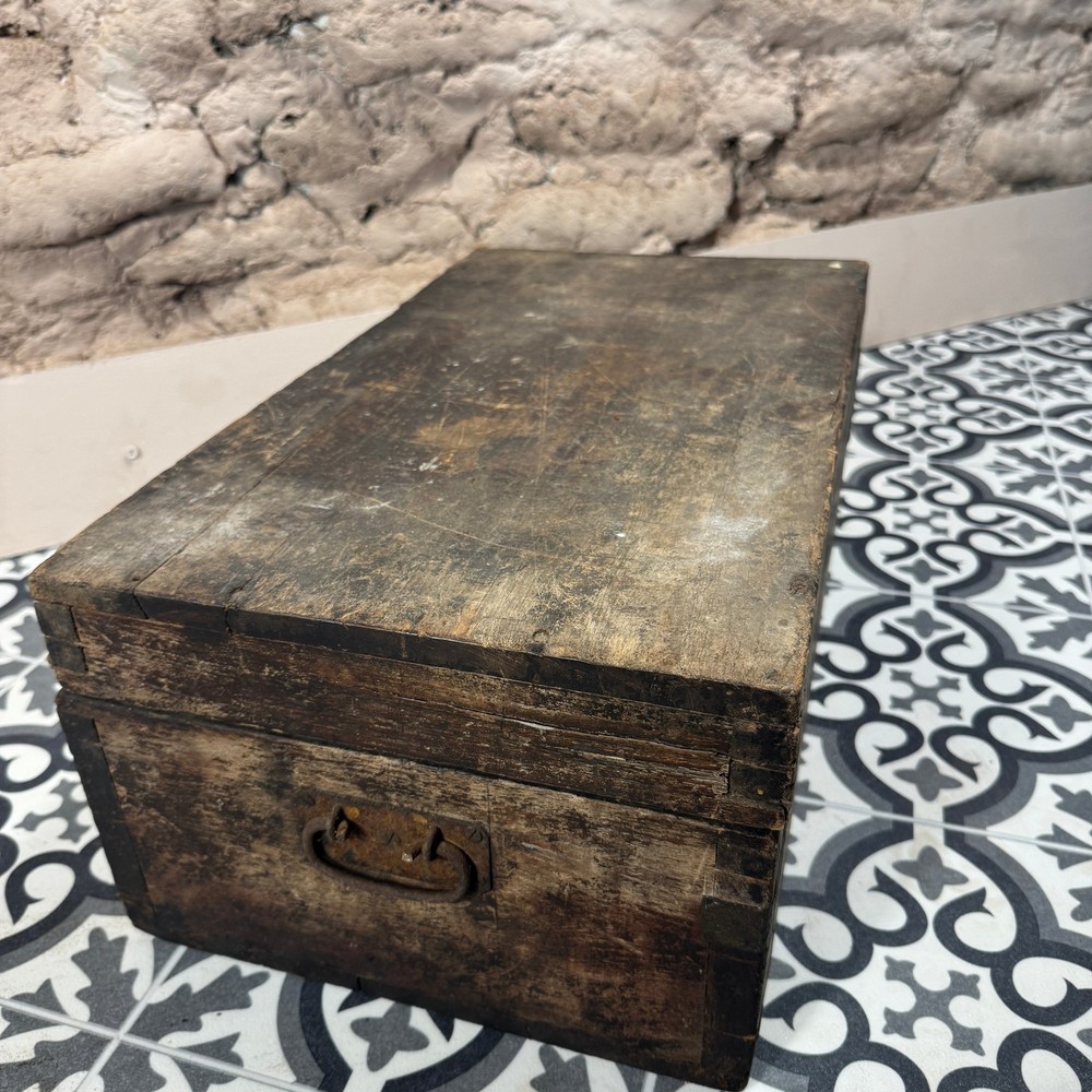 Vintage Workman Tool Chest Pine 1940's Original Iron Hardware