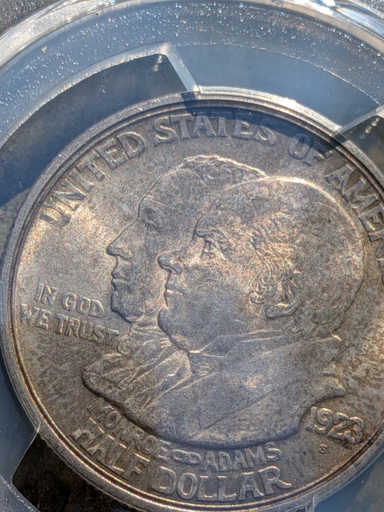 1923-S 50C Monroe Commemorative Half Dollar PCGS MS65 Nicely Toned (Code 666