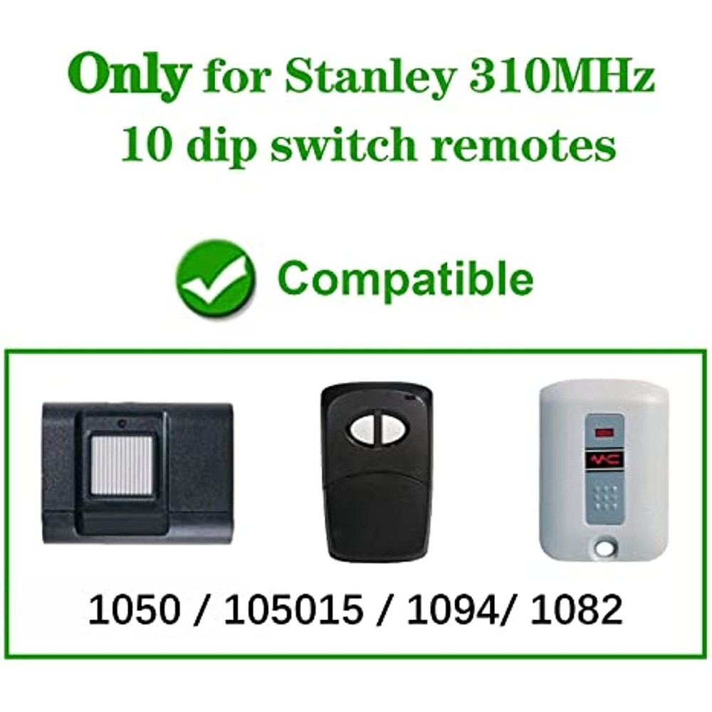 10 Digi-Code 5012 on/off MultiCode Switch 310MHz Garage Remote For Stanley 1050