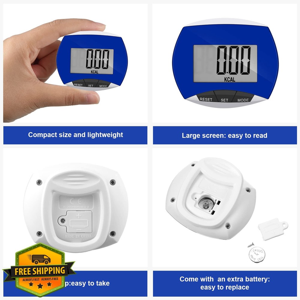 Weewooday Pedometer Clip On Large Display Step Counter Bulk Gift