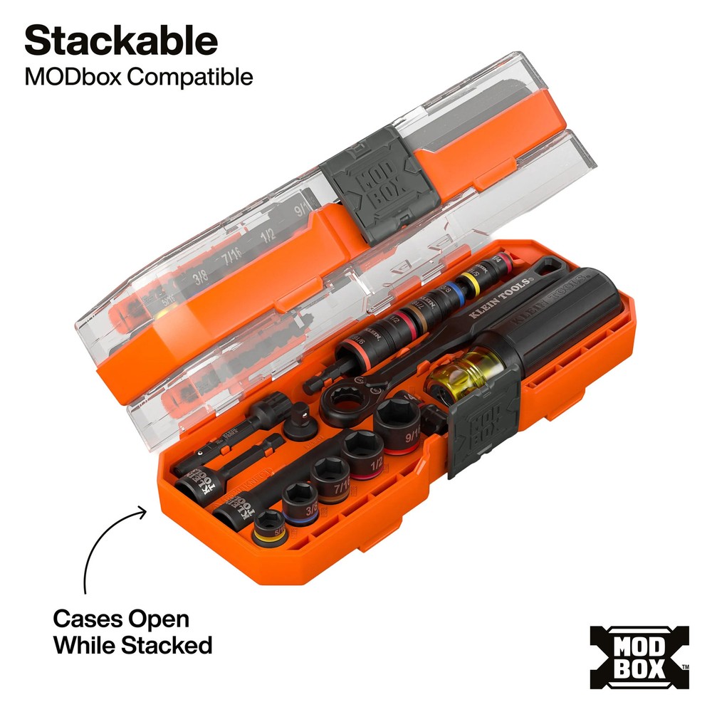 Klein Tools 65301KNECT KNECT Pass-Through and Flip Socket Starter Set, SAE