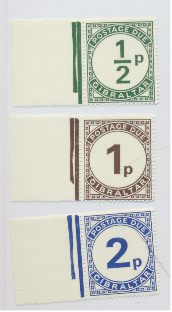 Gibraltar Stamps Scott #J4 To J6, Mint Never Hinged