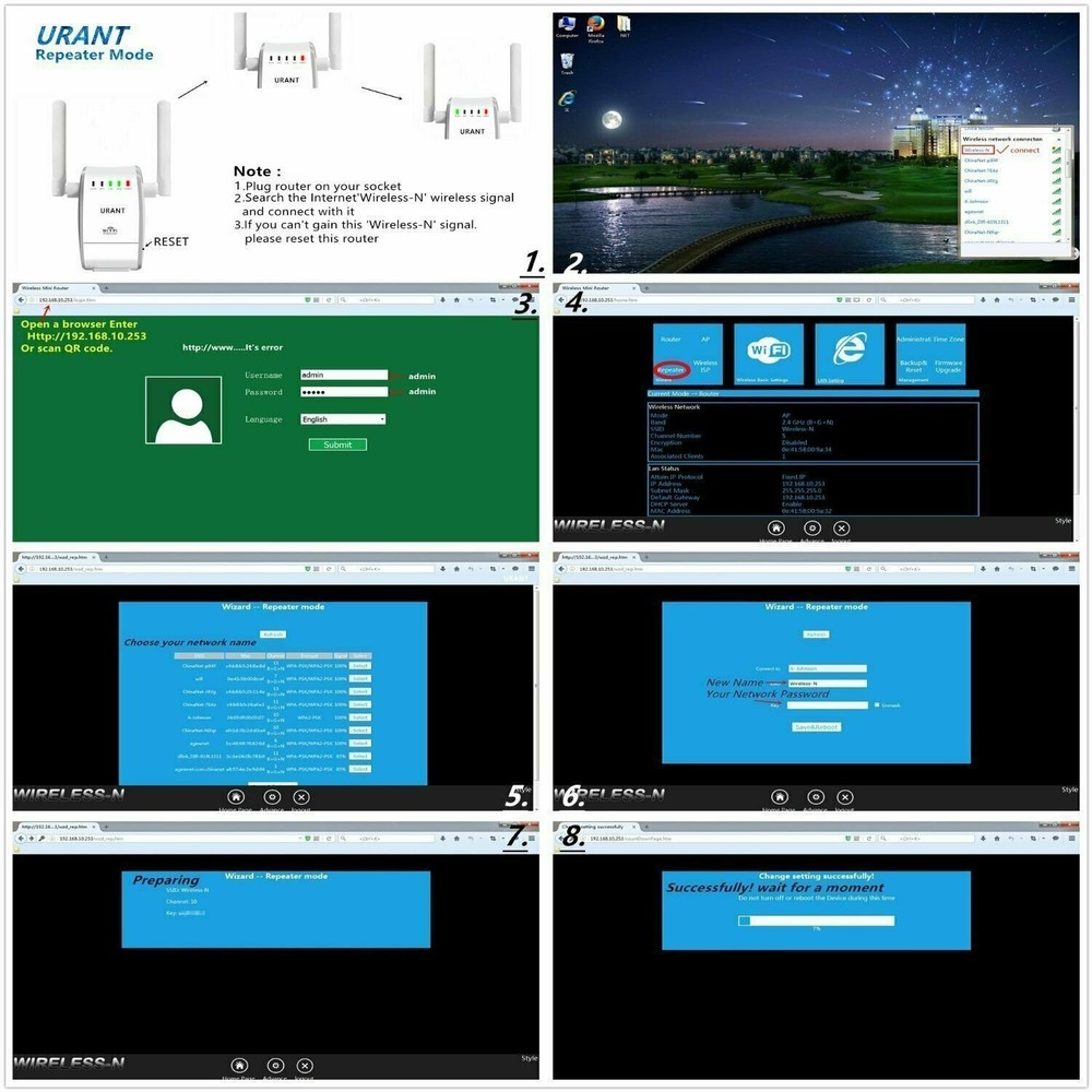 UNTESTED WiFi Router Range Extender Repeater Amplifier 300mbps 2.4G, NOB