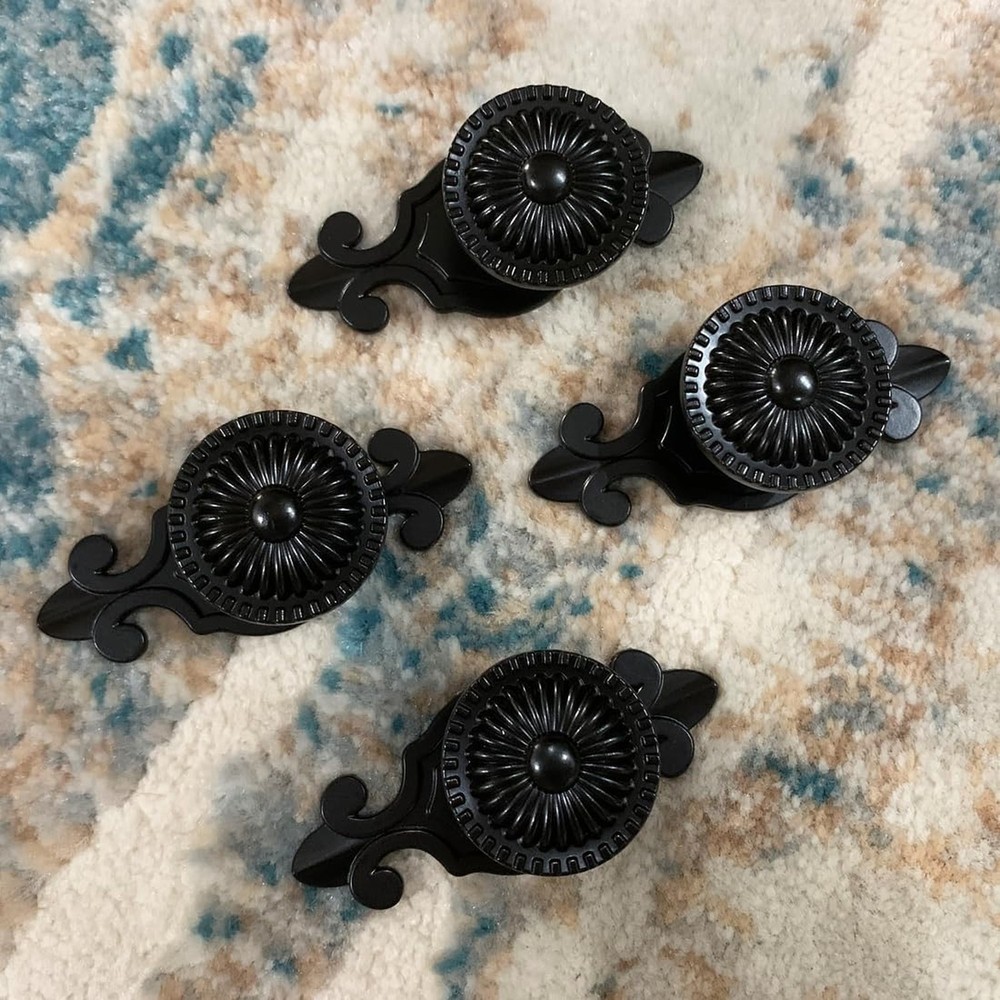 Antique Cabinet Knobs, [4 Pack] Vintage Retro Mushroom Drawer Knobs with Back...
