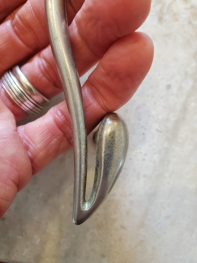 Nickel Mid Century Modern MCM Antique Hardware Drawer Pull Handle 3 3/4”centers