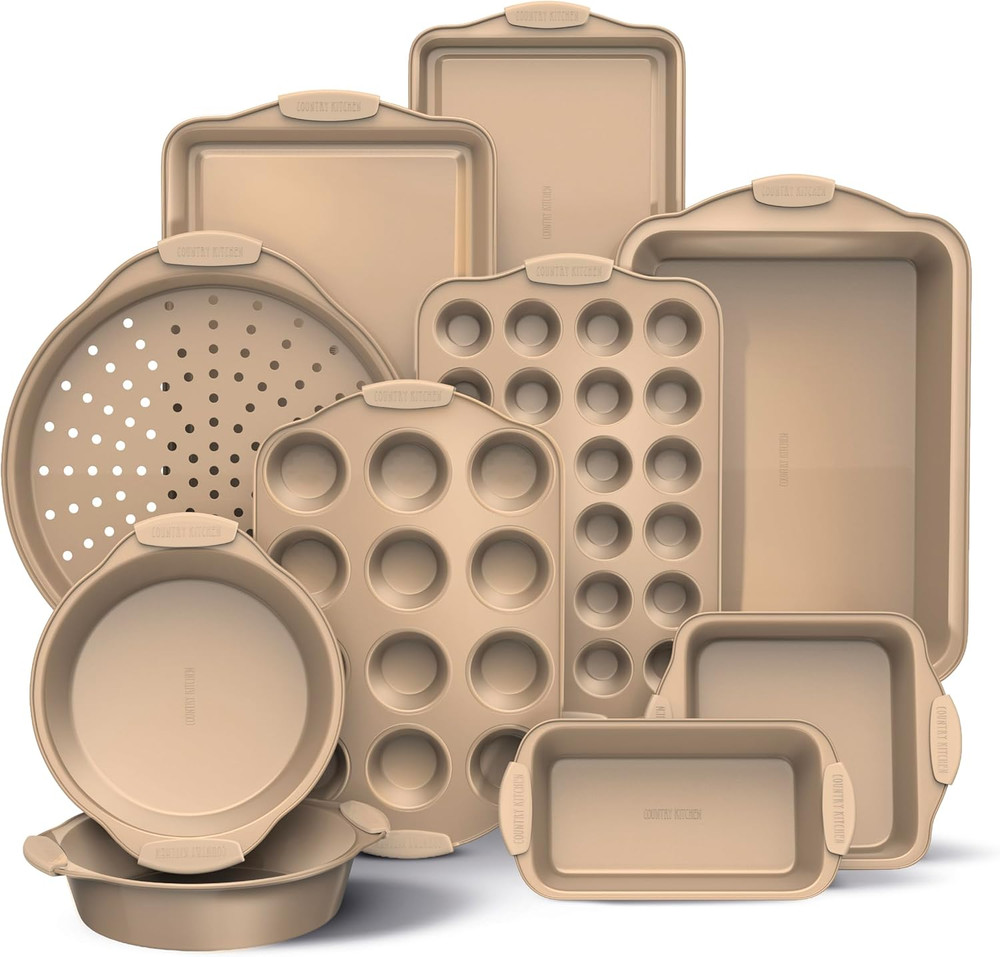 Nonstick Stackable Bakeware Set - Heavy Duty, Durable, Easy Release Baking Set,