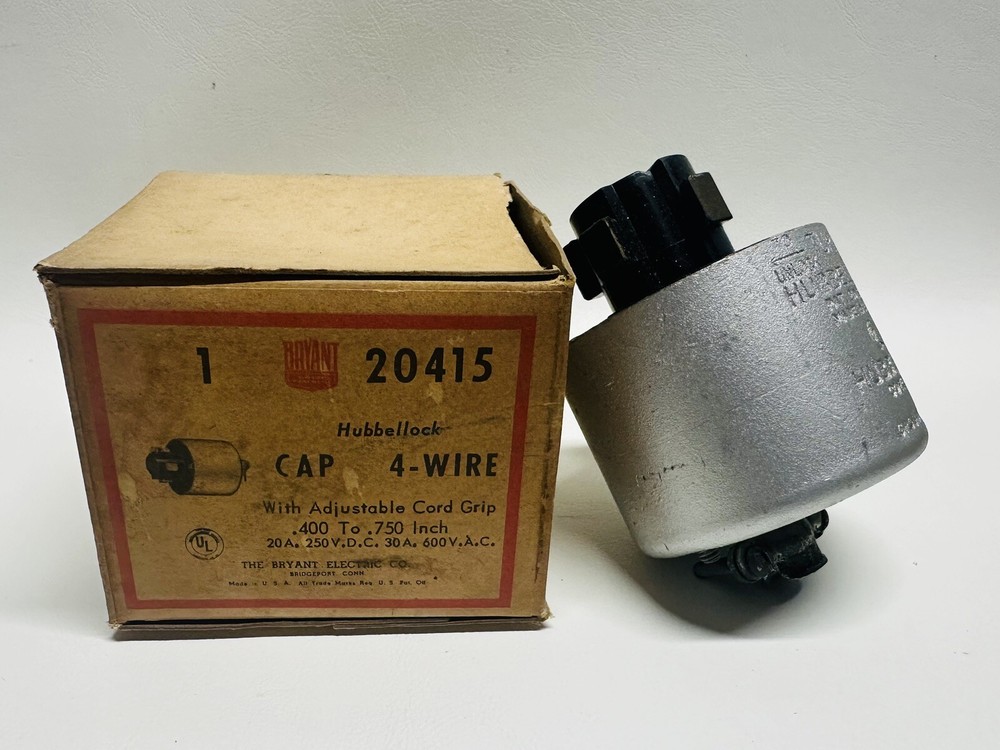 NEW Hubbell 20415 CAP 4-Wire Plug