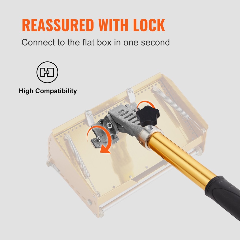 5-Section Drywall Flat Box Handle Anodized Aluminum Adjustable Non-Slip Grip