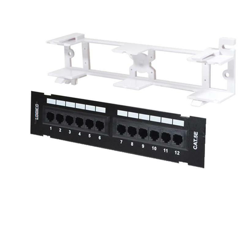 CAT5E Cable UTP 12 Port Network Mini Patch Panel with Surface Wall Mount Bracket