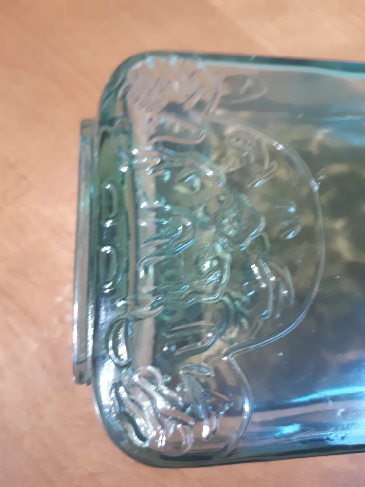 Vintage Large & Thin Mint Aqua Glass Bottle