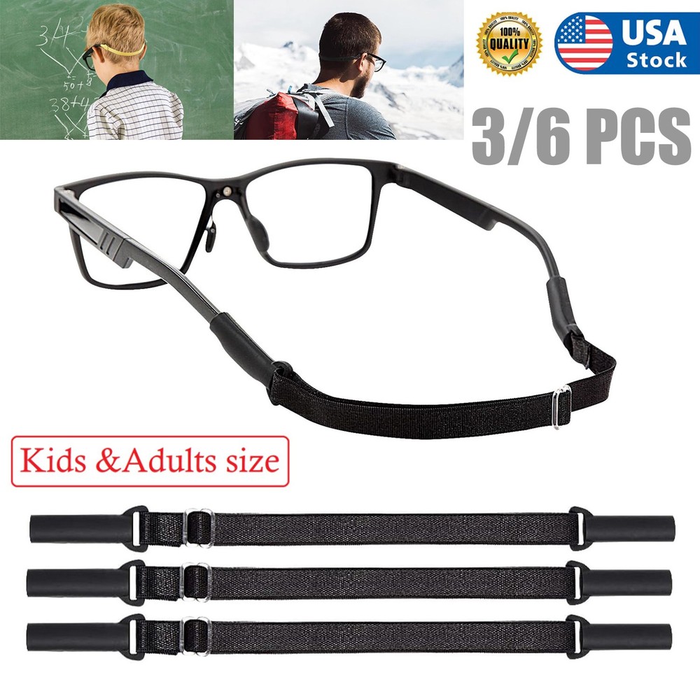 6x Eyeglass Cable Fixed Strap Adjustable Eyeglass Strap for Adults and Children
