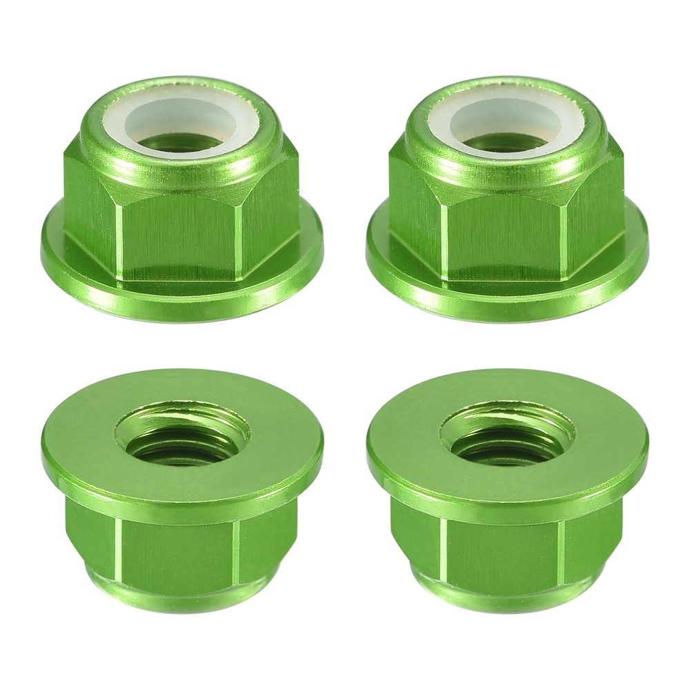 Nylon Insert Hex Lock Nuts, 4pcs - M4x0.7mm Self-Locking Nut(Green)