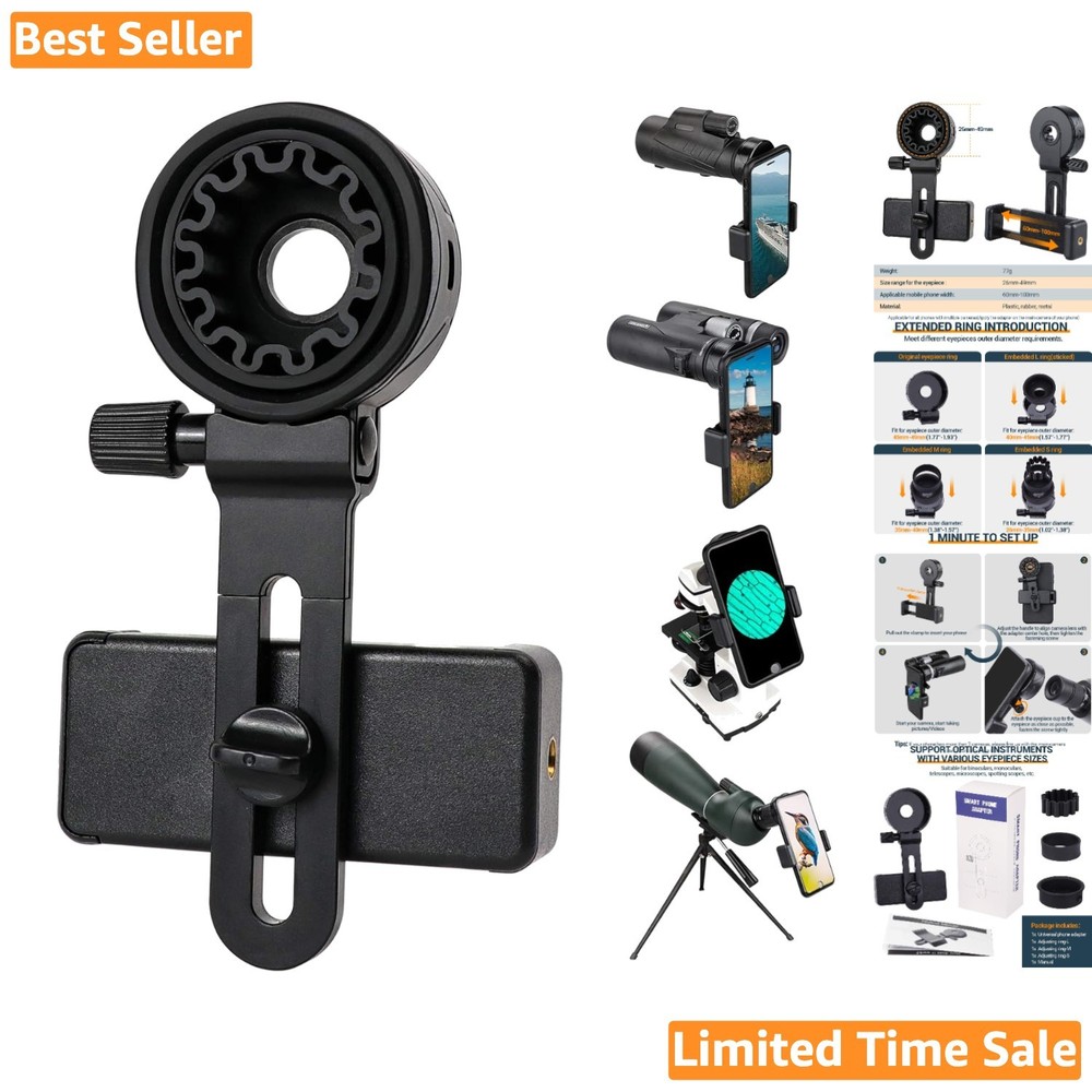 Lightweight Smartphone Mount for Binoculars & Telescopes - Easy Alignment