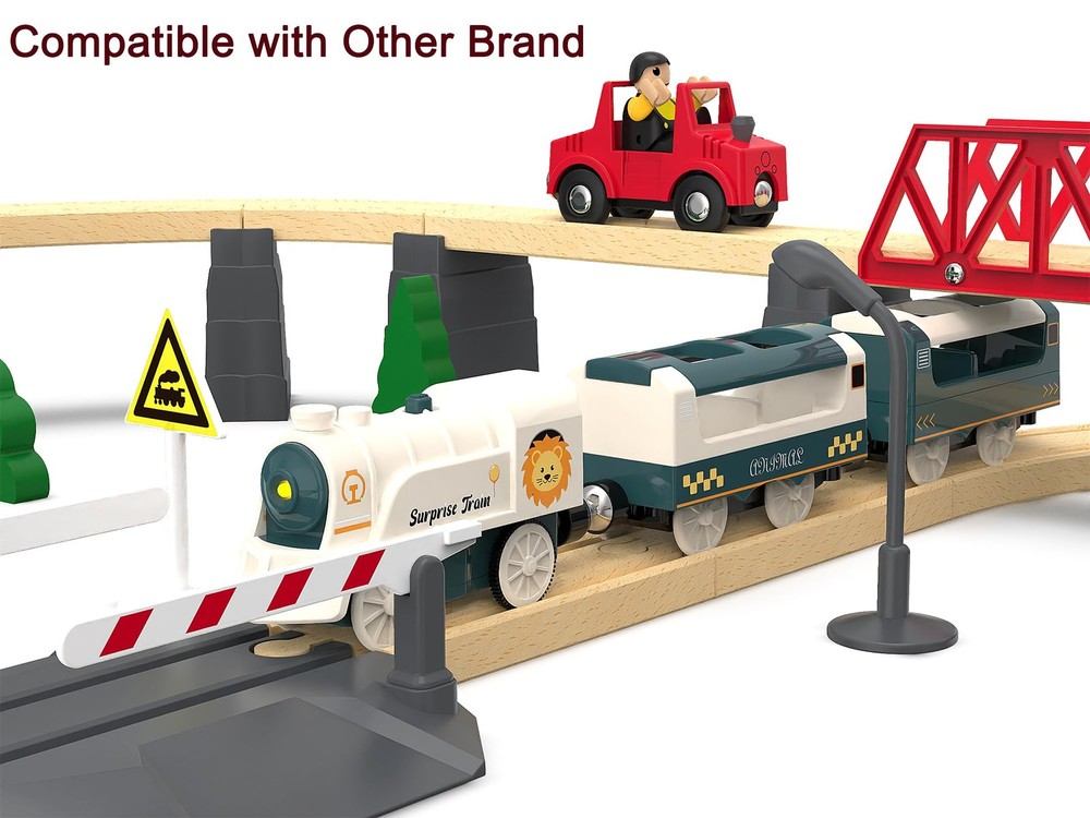 Battery Powered Train Set for Railway System, Electric Small, White