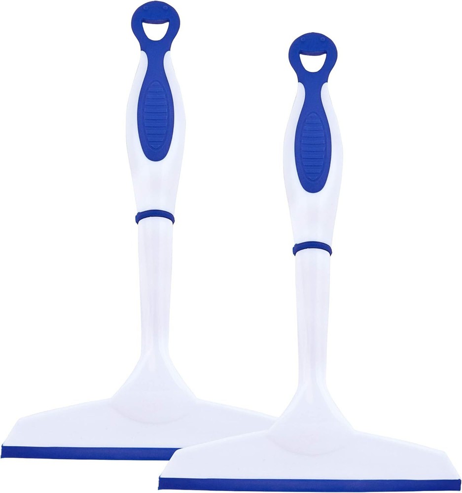 Superio 6" Window Rubber Squeegee with Hanging Loop, 2 Pack, Blue