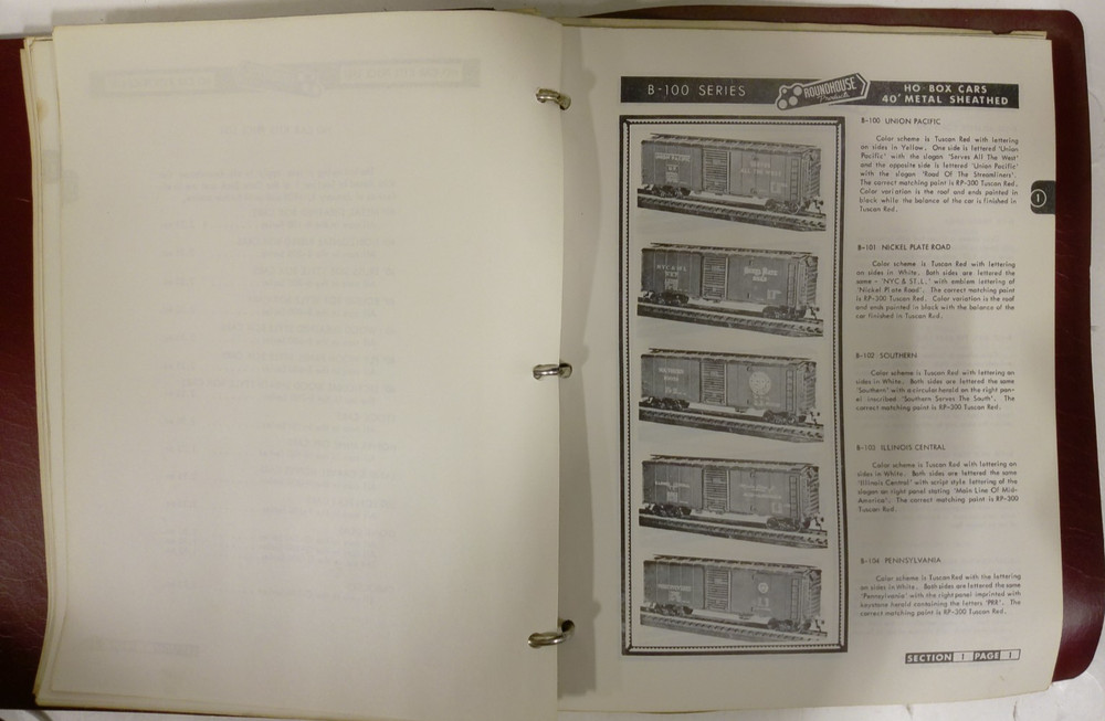 Roundhouse Model Die Casting 1956 Data Book Sheets & Binder