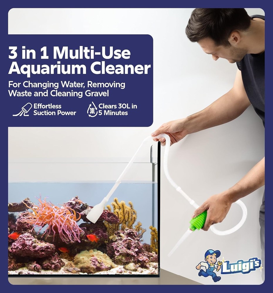 One-Way Valve Hand Siphon: Efficient Fish Tank Cleaner for Regular Water Changes