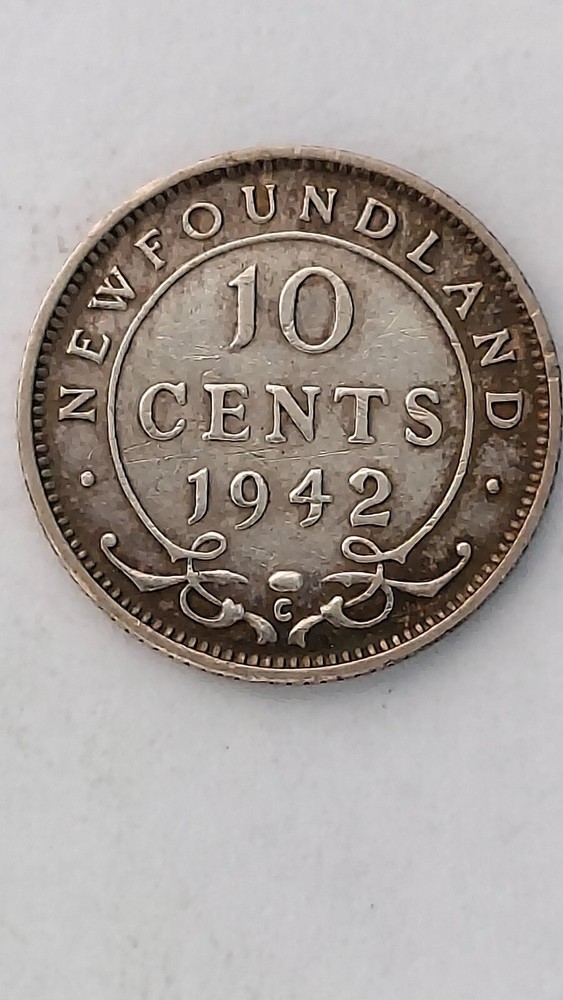 1942-C Newfoundland 10 Cent Silver, .925