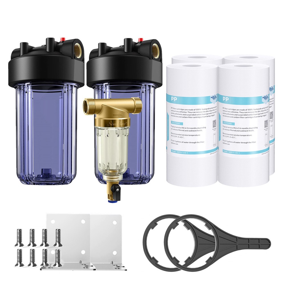 10 Inch Clear Whole House Water Filter Housing PP Sediment Filtration Cartridge