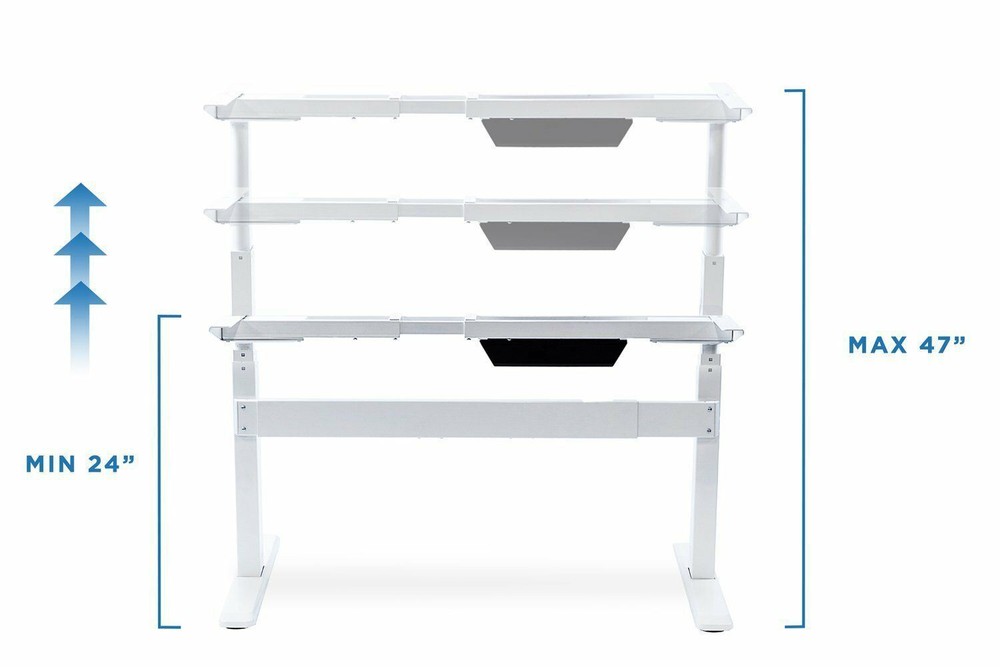 Mount-It! Electric Standing Desk Frame | LED Touch Control | White