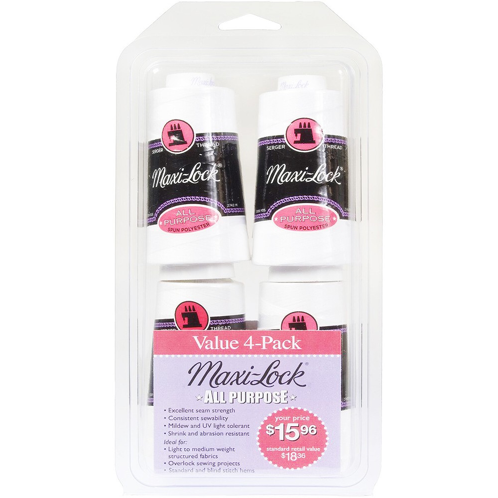 Value 4-Pack American & Efird Maxi-Lock All Purpose Thread Spool Pack Colorful