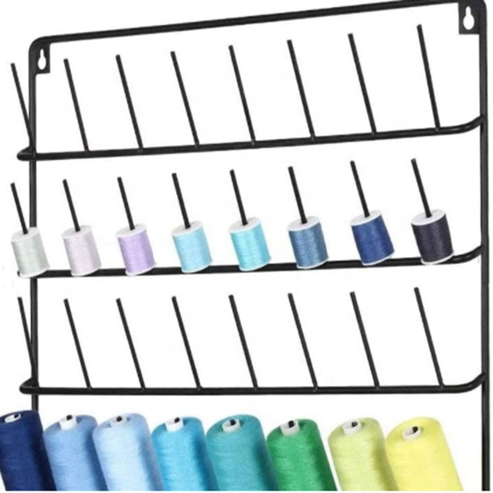 Thread Rack with 32 Hanging Hooks for Wall Versatile Stable Thread Organizer