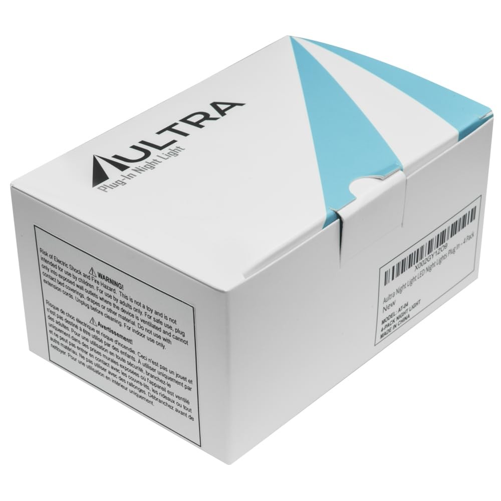 Aultra Night Light LED Lights Plug Square 4 Pack, White