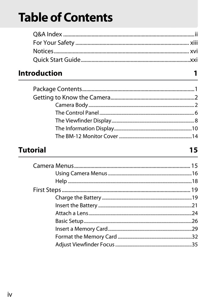 Nikon D800E — User Manual Owners Guide Reference — 471 Pg — Half Size 5.5x8.5