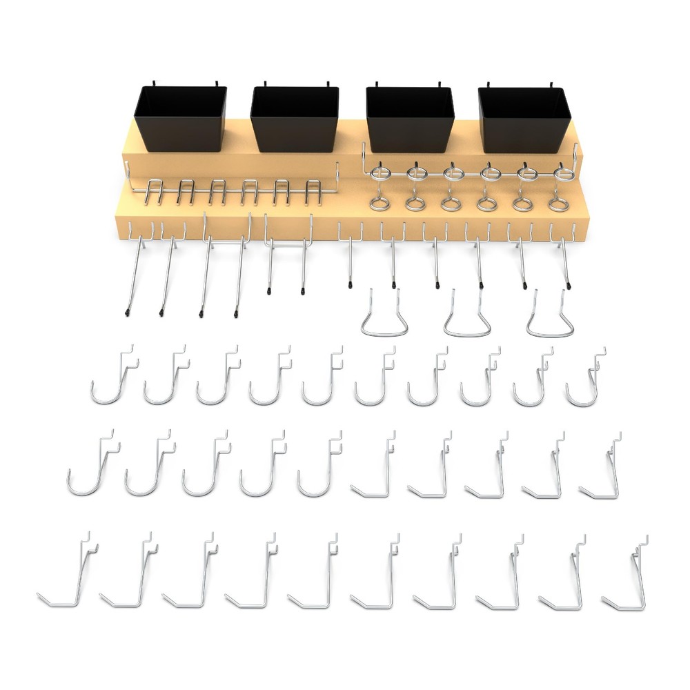 Pegboard Hooks Assortment 49PC, Pegboard Accessories with Pegboard Bins, Gara...