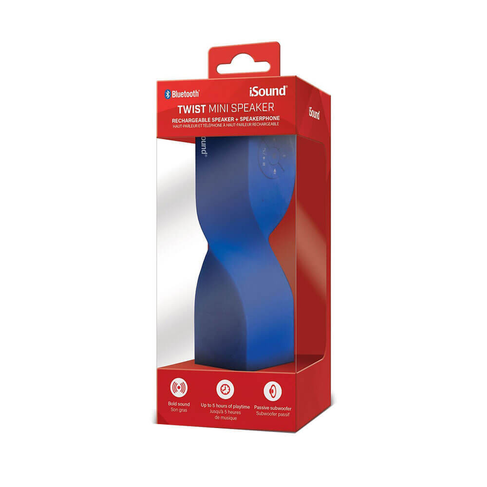 iSound Bluetooth Twist Mini Speaker Blue Clear Advance Noise Cancellation